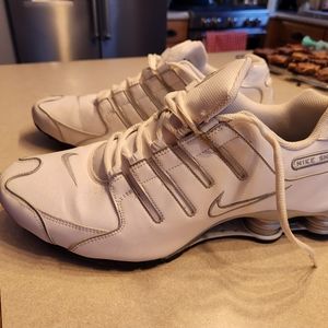 Nike Shox NZ SL White Metallic Silver Running Shoes 366363-111 Mens Size 13